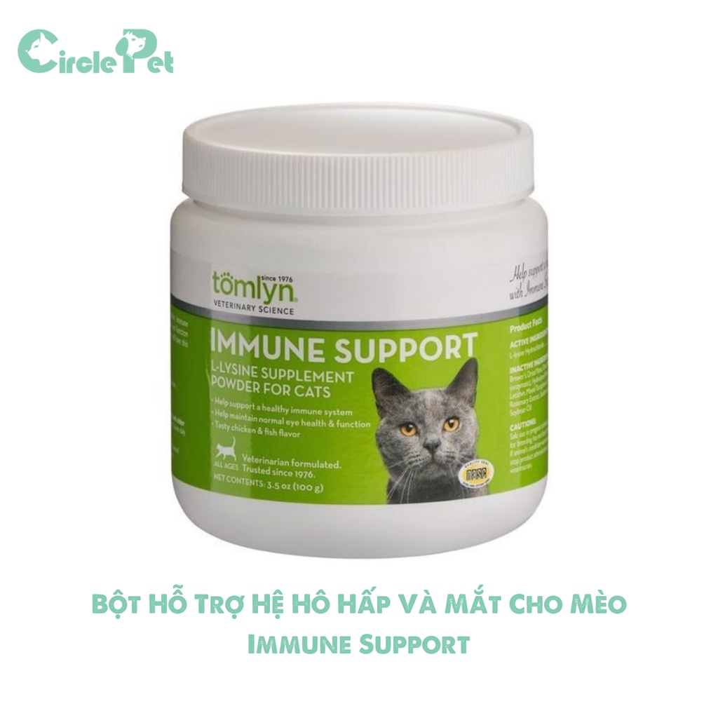 Bột Hỗ Trợ Hệ Hô Hấp Và Mắt Cho Mèo Tomlyn Immune Support Mùi Vị Hấp Dẫn - Circle Pet