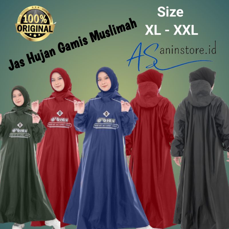 Áo Mưa Dạng Váy Phong Cách Hồi Giáo Cho Nữ Size XL Và XXL
