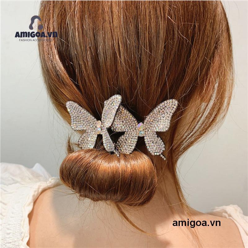 ✨✨Kẹp uốn tóc hình bướm đính đá thời trang Hàn Quốc