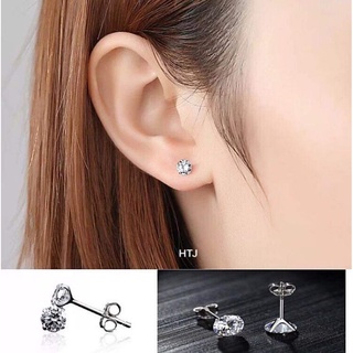 Bông tai nụ đá bạc ta 5li