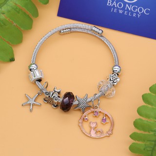 Lắc Tay Bạc Charm Mèo Cao Cấp XB-L09