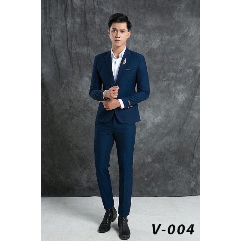 Bộ vest nam,Aó vest nam thời trang ,bộ suit màu xanh navy cao cấp lịch lãm cho phái mạnh, com lê blaze