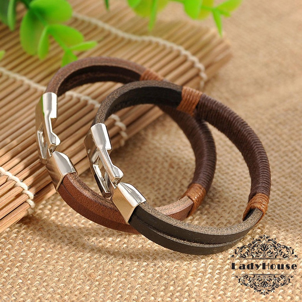 Vòng tay da kiểu dáng thời trang phong cách Vintage