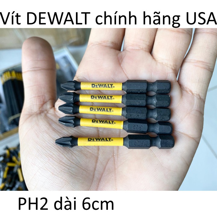 [Mã LIFE2410K giảm 10K đơn 20K] MŨI BẮT VÍT DEWALT DÀI 5CM - PH2