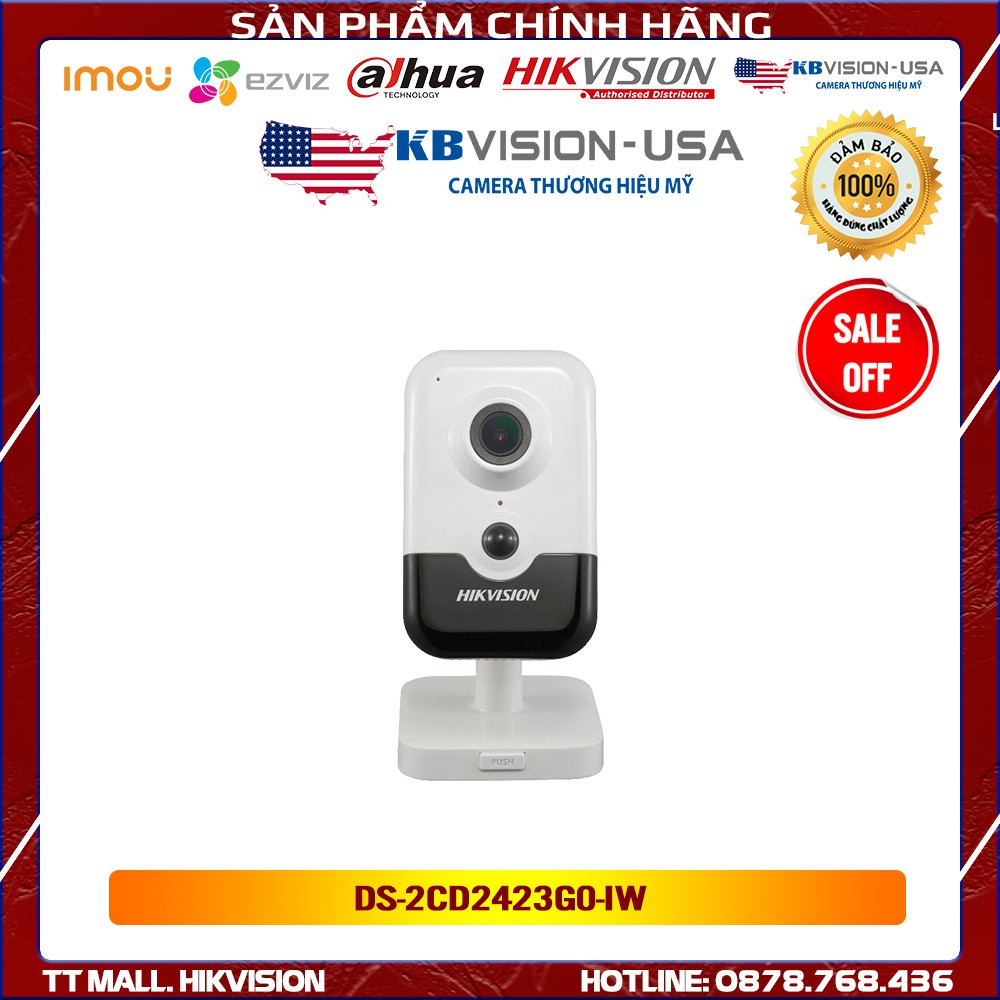 Camera IP Cube HIKVISION DS-2CD2423G0-IW 2MP hàng chính hãng