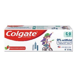 Kem đánh răng trẻ em Colgate Natural strawberry 6-9 tuổi hộp 80G