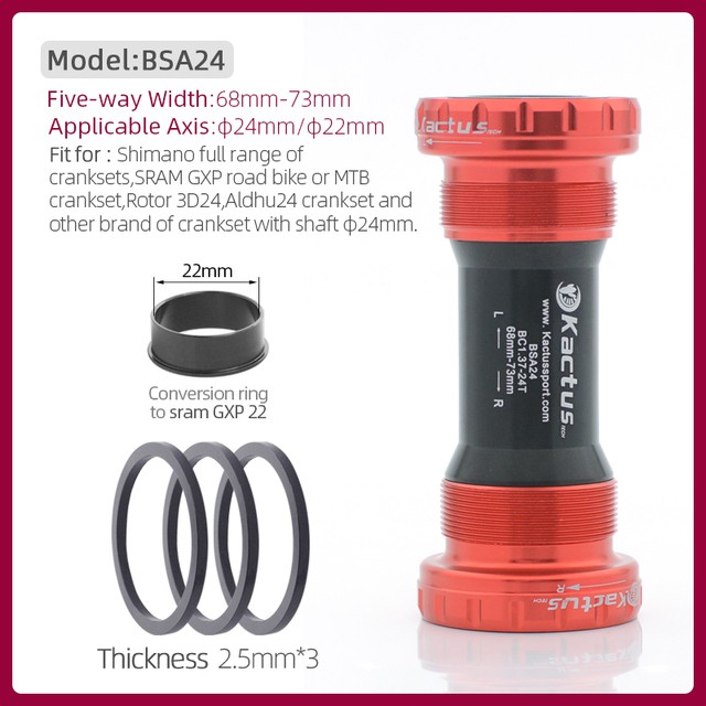 Trục Giữa Xe Đạp Kactus TECH 68MM-73MM ULTEGRA XT GXP MTB 22MM/24MM