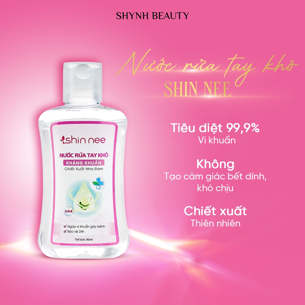 Nước rửa tay khô chiết xuất nha đam Shin Nee 90ml/chai