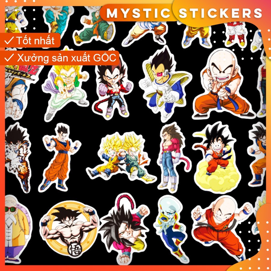 [DRAGON BALLS] 100 Sticker chống nước/ trang trí, dán xe laptop mũ bảo hiểm vali...