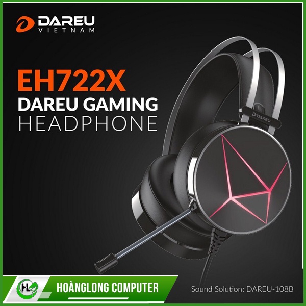 Tai Nghe Gaming Heaphone Có Dây DareU EH 722 X 7.1 3 Màu Đen Trắng Hồng - Hoàng Long Computer
