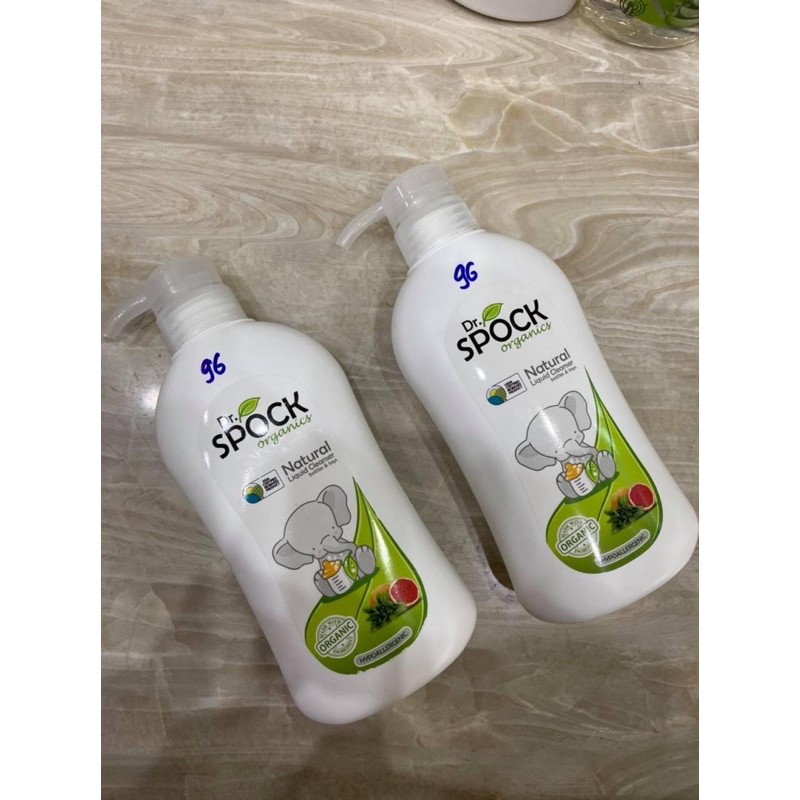 Nước rửa bình sữa organic Dr.Spock 450ml chiết xuất thiên nhiên