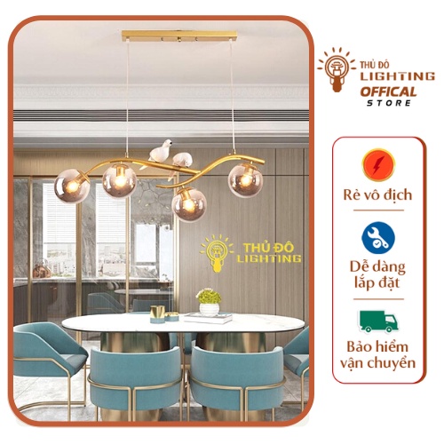 Đèn Thả Trần Đèn Trang Trí Đèn Thả Bàn Ăn Đèn Chim Đèn Chùm Chim Đôi THACHIM8818-4BL