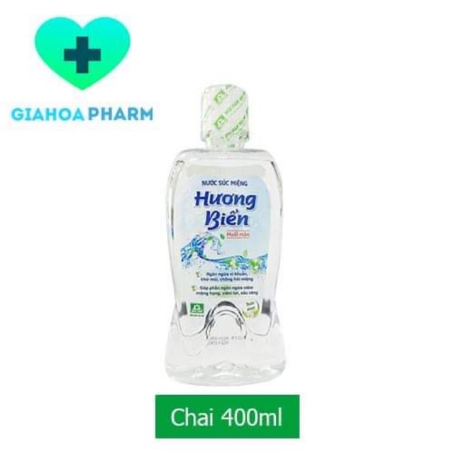 Nước súc miệng sát khuẩn Hương Biển chai 400ml - Muối mặn, ngừa sâu răng, khử mùi hôi miệng, hơi thở thơm mát (Hoa Linh)