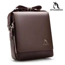 Túi đeo chéo nam, túi đựng ipad da bò cao cấp KANGROOGAROO KT 27x23x7cm (NÂU - ĐEN) - ĐIỆN MÁY PICO