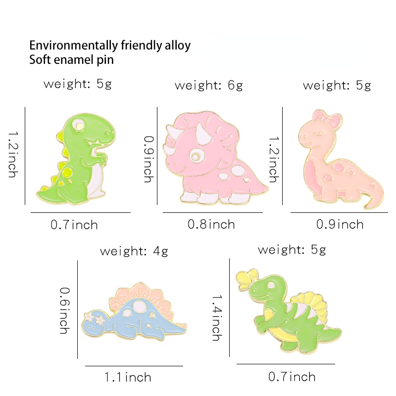 Ghim Cài Áo Hình Khủng Long Hoạt Hình Đáng Yêu