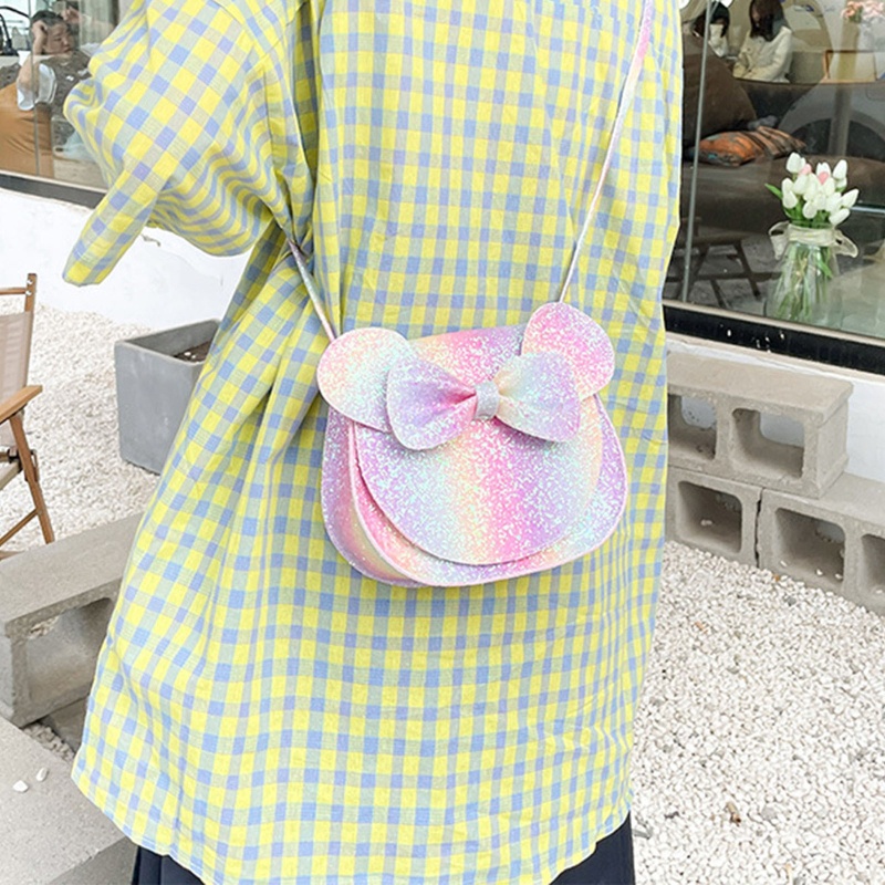 Túi Đeo Chéo Vai Họa Tiết Hoạt Hình Thắt Nơ Dành Cho Trẻ Mẫu Giáo