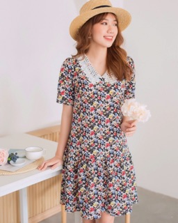 Váy hoa cổ sen đuôi cá( giá sale)
