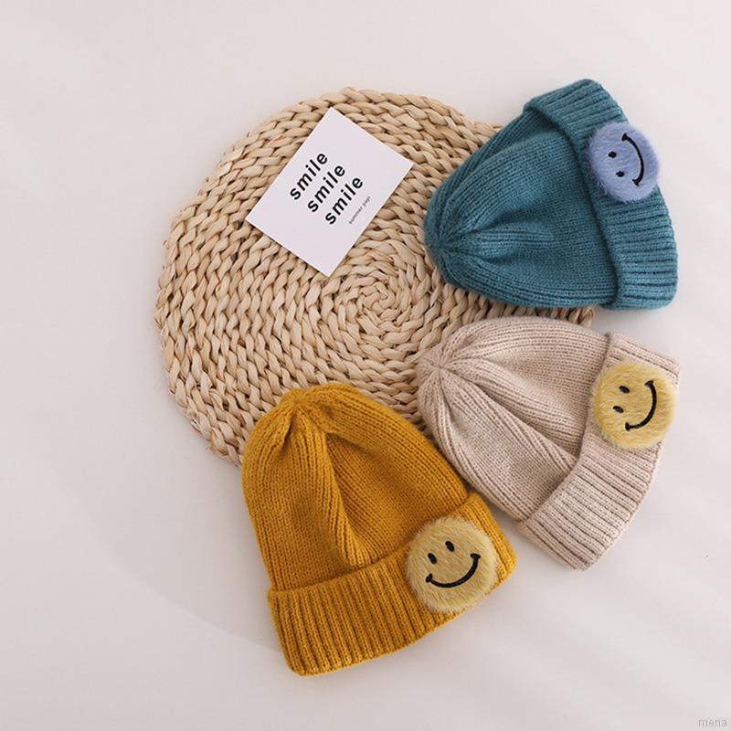Mũ dệt kim màu sắc kẹo ngọt giữ ấm mùa đông phong cách hàn quốc cho bé