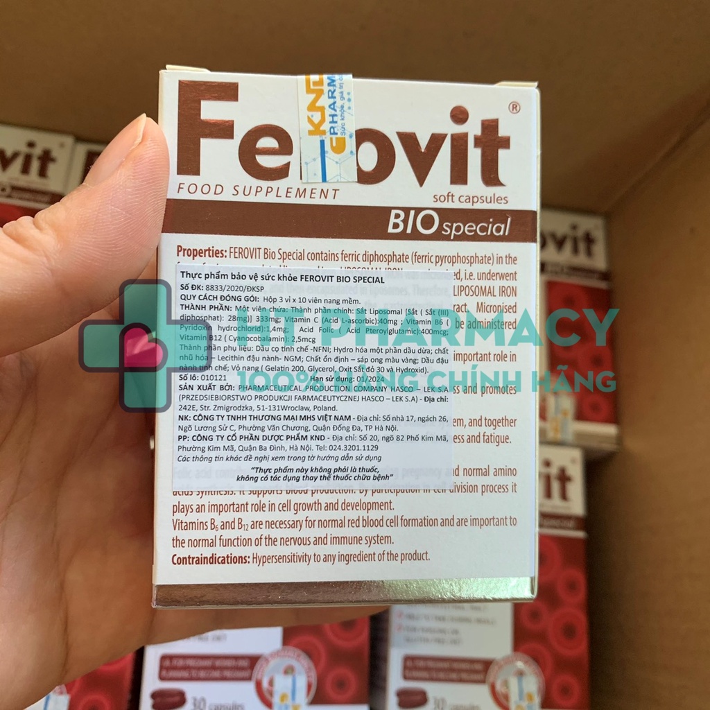 Viên sắt, bổ máu Ferovit Bio Special nhập khẩu Châu Âu