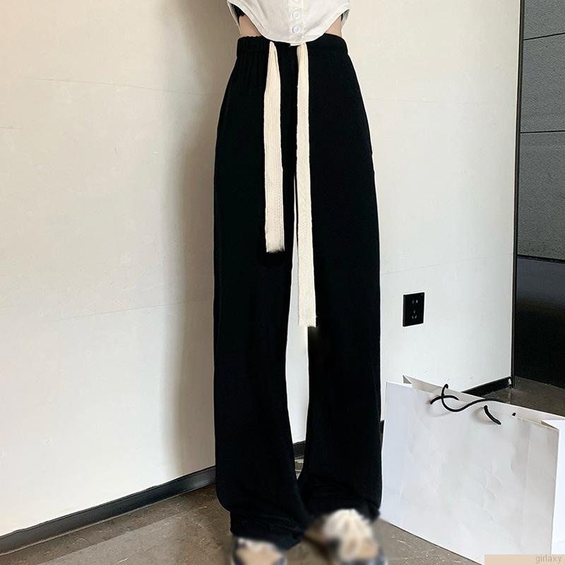 Quần dài lưng cao ống rộng phong cách thời trang trẻ trung dành cho nữ