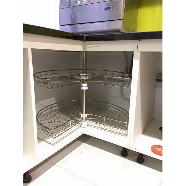 Mâm Xoay Góc 1/2 và 3/4 INOX 304 Tủ Bếp - Bảo Hành Vĩnh Viễn - Có Thợ Lắp Đặt