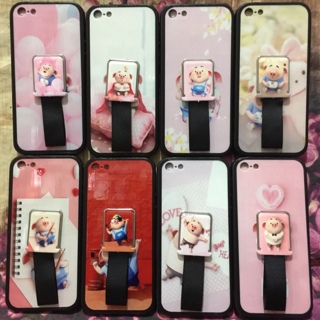 Ốp lưng IPhone 5 /5S viền dẻo lưng thú nổi kèm iring kute