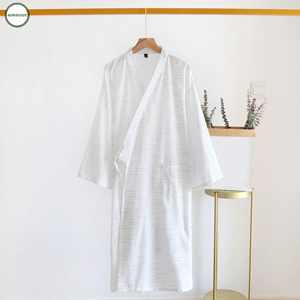 Mens Home Robe Kimono Yukata Pajamas Japanese Bathrobe Gown Nightwear