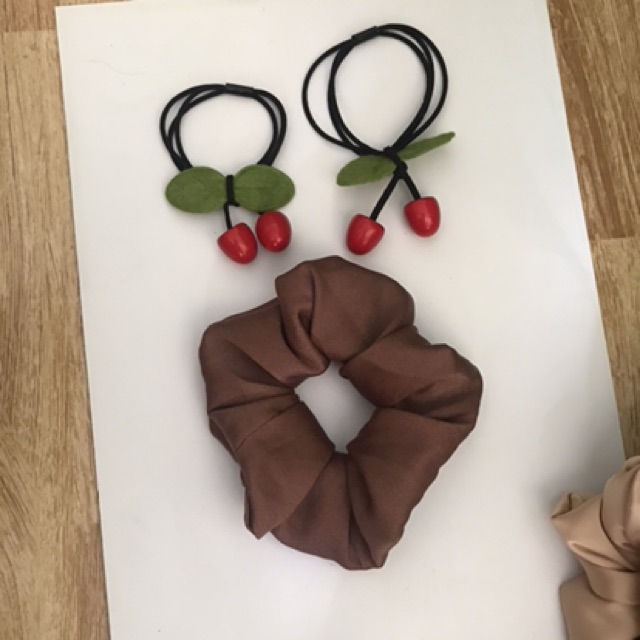 Cột tóc vải scrunchies bản to được chọn màu bán lẻ giá sỉ