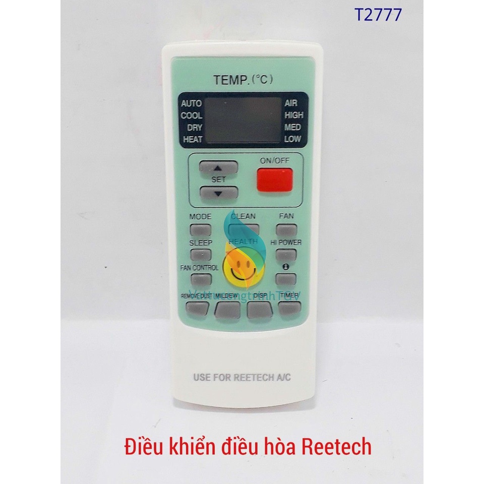 Điều khiển kiểu YKR-H/009E mặt cười thay thế cho điều hòa REETECH