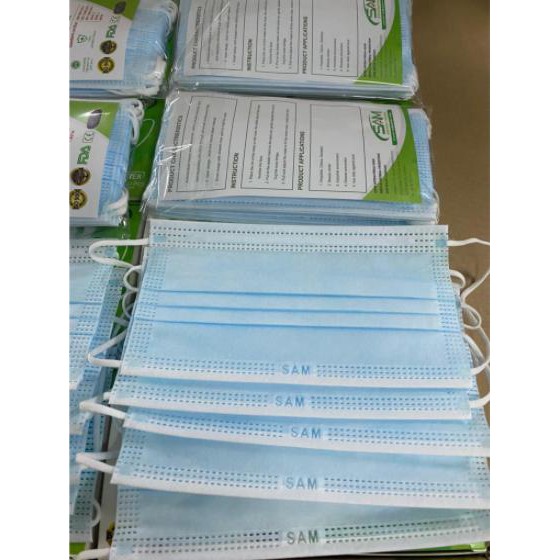 HỘP 50 CÁI KHẨU TRANG Y TẾ 4 LỚP V-SAM SUPER ANTIBACTERIAL (MÀU XANH)