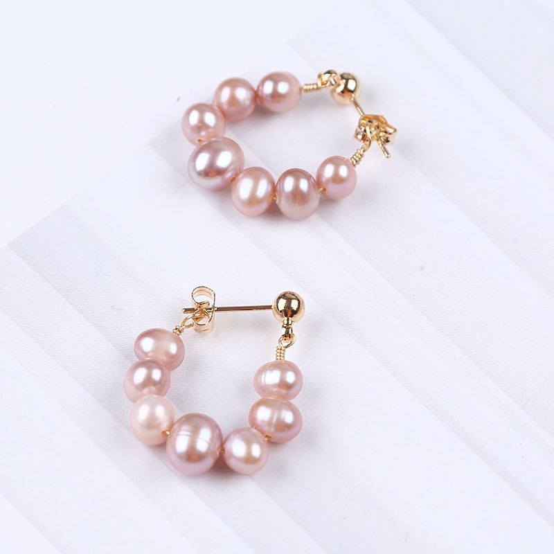 Khuyên tai ngọc trai tự nhiên thời trang Châu Âu đơn giản cho nữ