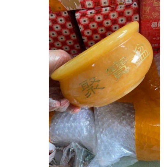 Bát tụ tài  16cm đá Ngọc Hoàng Long + 10 thỏi vàng