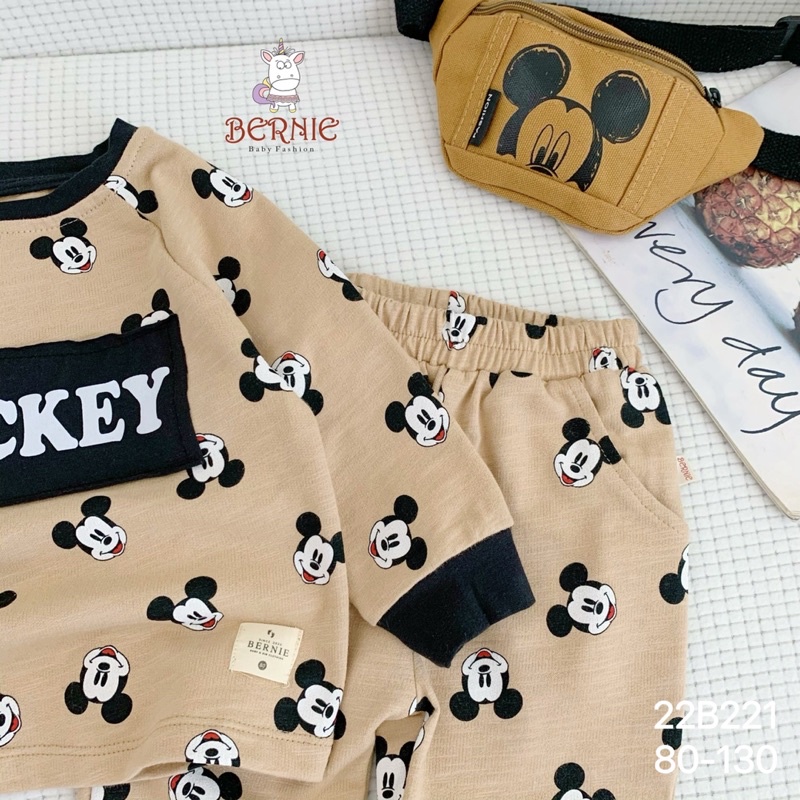 Bộ thun da cá Micky dài tay bé trai