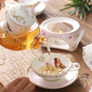 bộ ấm chén gốm sứ pha trà họa tiết chim sẻ