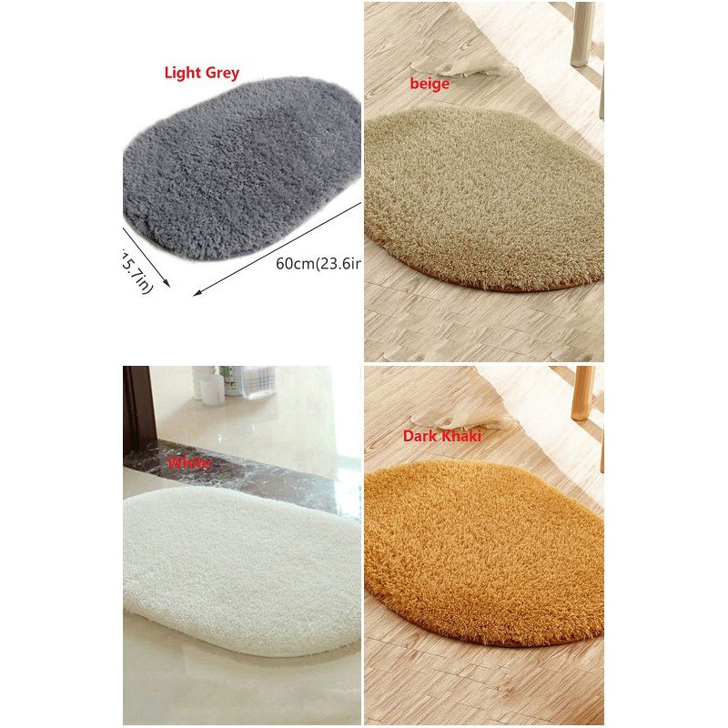 Thảm nhà tắm bằng chất liệu Microfiber chống trượt hình oval