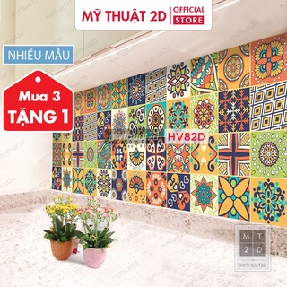 Sét 32 ô Decal gạch bông_Mua 3 set tặng 1 set_decor trang trí tân trang nhà cửa văn phòng quầy quán