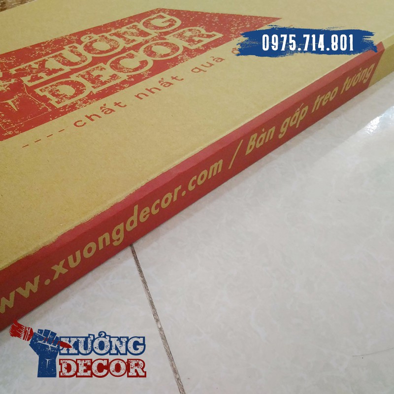 Bàn gấp treo tường nâu 80*40cm chịu lực 50kg A2 | BigBuy360 - bigbuy360.vn