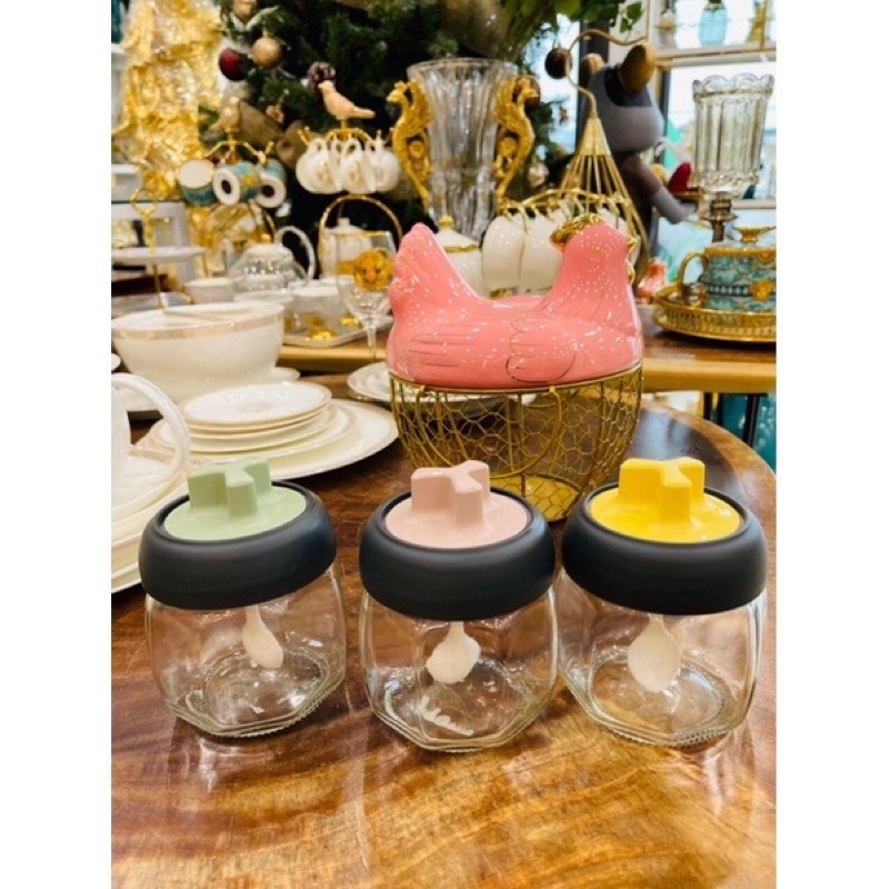 Hũ đựng gia vị thuỷ tinh kèm thìa 420ml