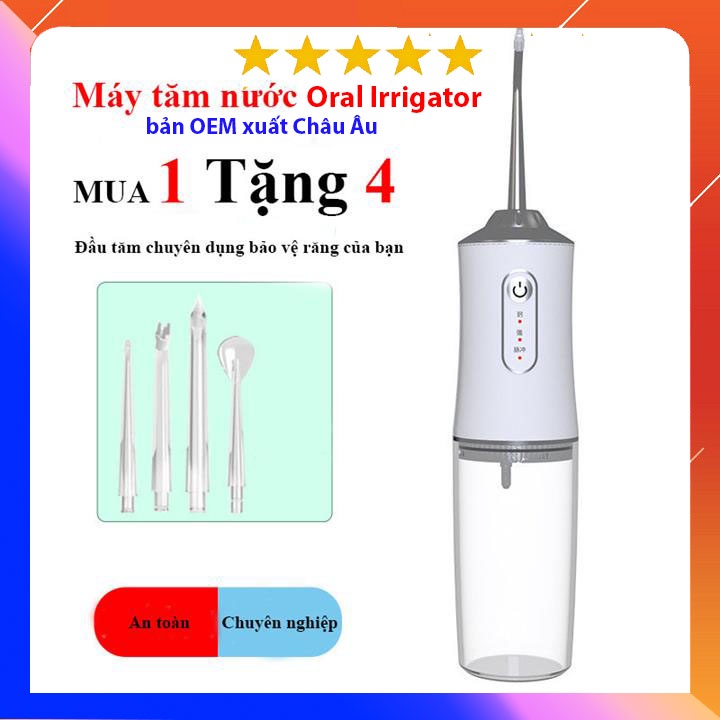 Máy Tăm Nước cầm tay cao cấp - Tăm nước vệ sinh răng miệng công nghệ Châu Âu - 3 chế độ xịt mạnh mẽ