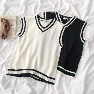 Áo gile len cổ chữ V