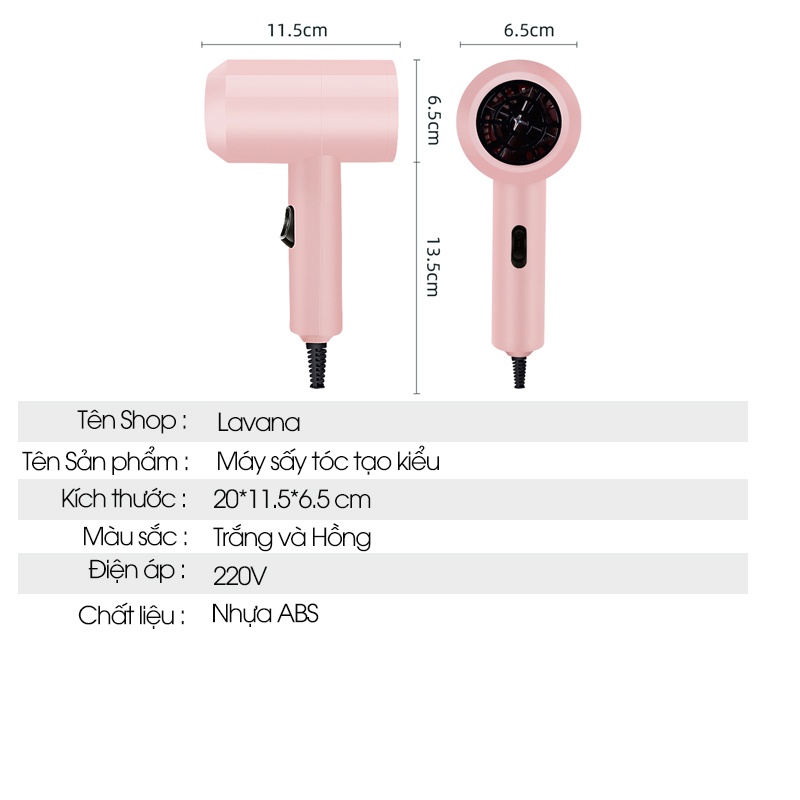 Máy sấy tóc mini tạo kiểu  không gây hư tổn tóc-Tổng kho gia dụng