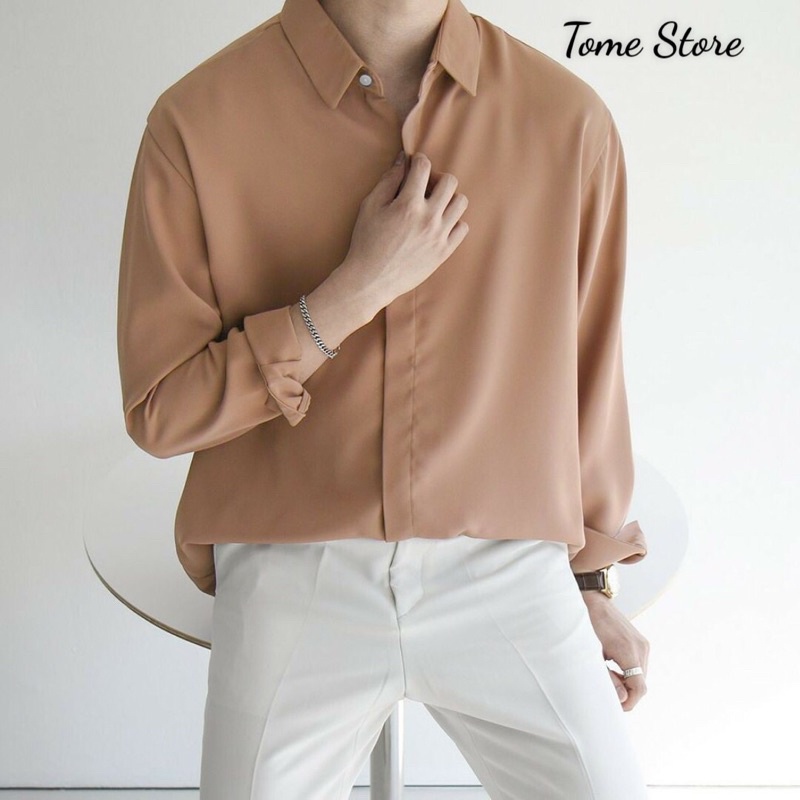 Sơ mi NAM NỮ màu be