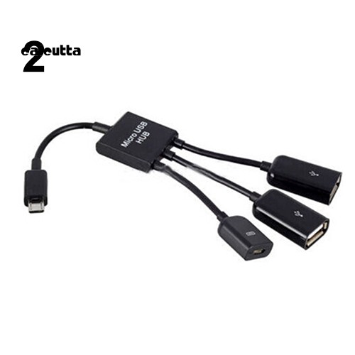 Bộ chia Micro USB HUB OTG Male sang Female Dual USB 2.0 3 trong 1 cho Samsung