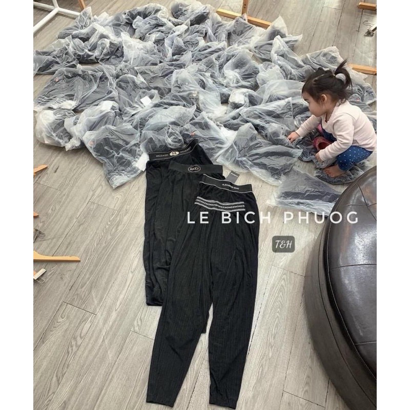 QUẦN BAGGY GÂN TĂM CẠP CHUN CHỮ