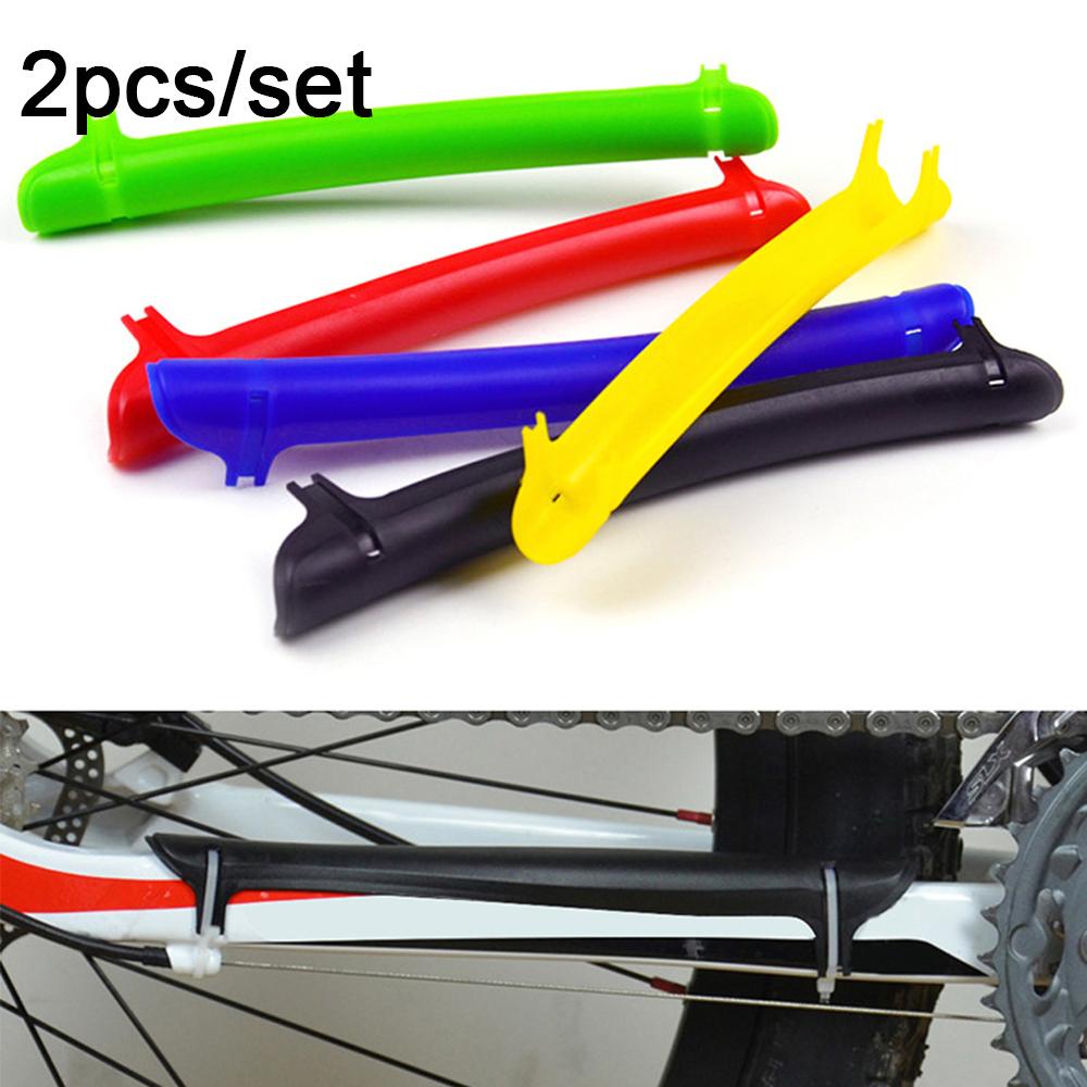 Bộ 2 Vỏ Bọc Bảo Vệ Dây Xích Xe Đạp Leo Núi Bằng Nhựa Nhiều Màu