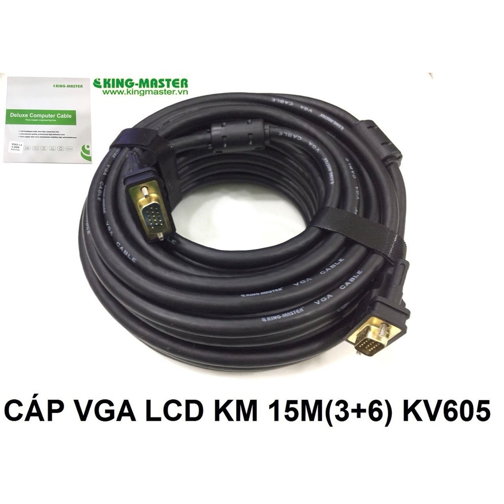 CÁP VGA LCD MÀN HÌNH MÁY TÍNH KINGMASTER TỪ 1.5M ĐẾN 30M KM 15M KV 605, 20M KV 606M 25M KV 607, 30M KV 608