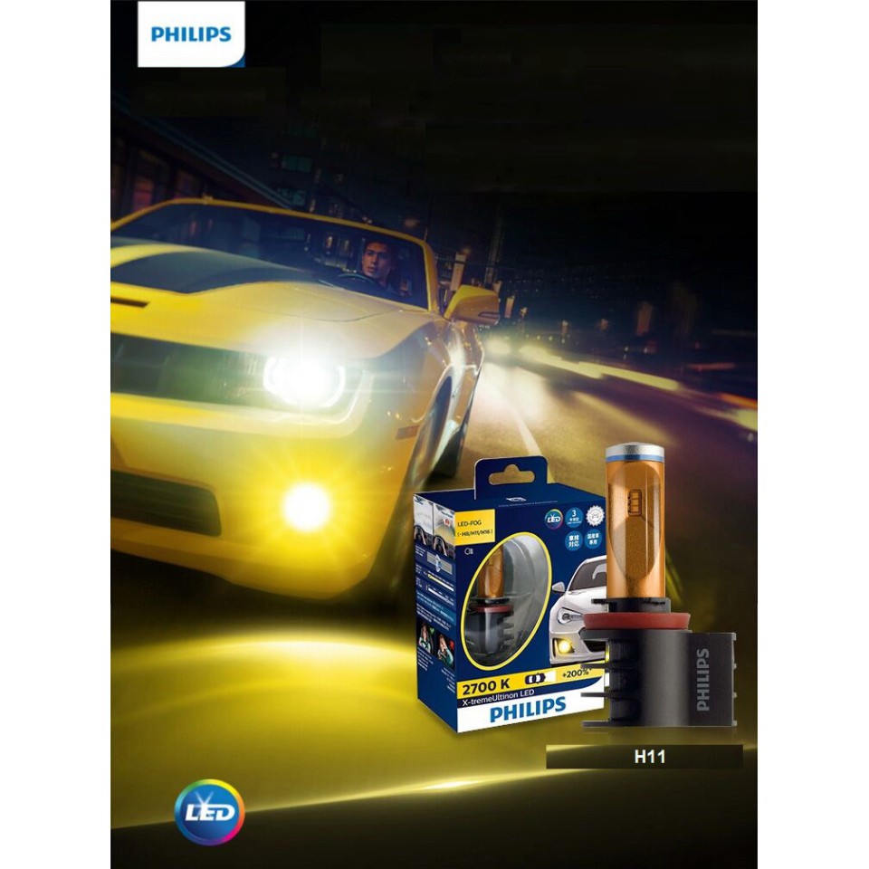 Sản Phẩm Đôi bóng đèn Led gầm, sương mù xe hơi, ô tô thương hiệu Philips H11, 10W, 2700K: H11 .
