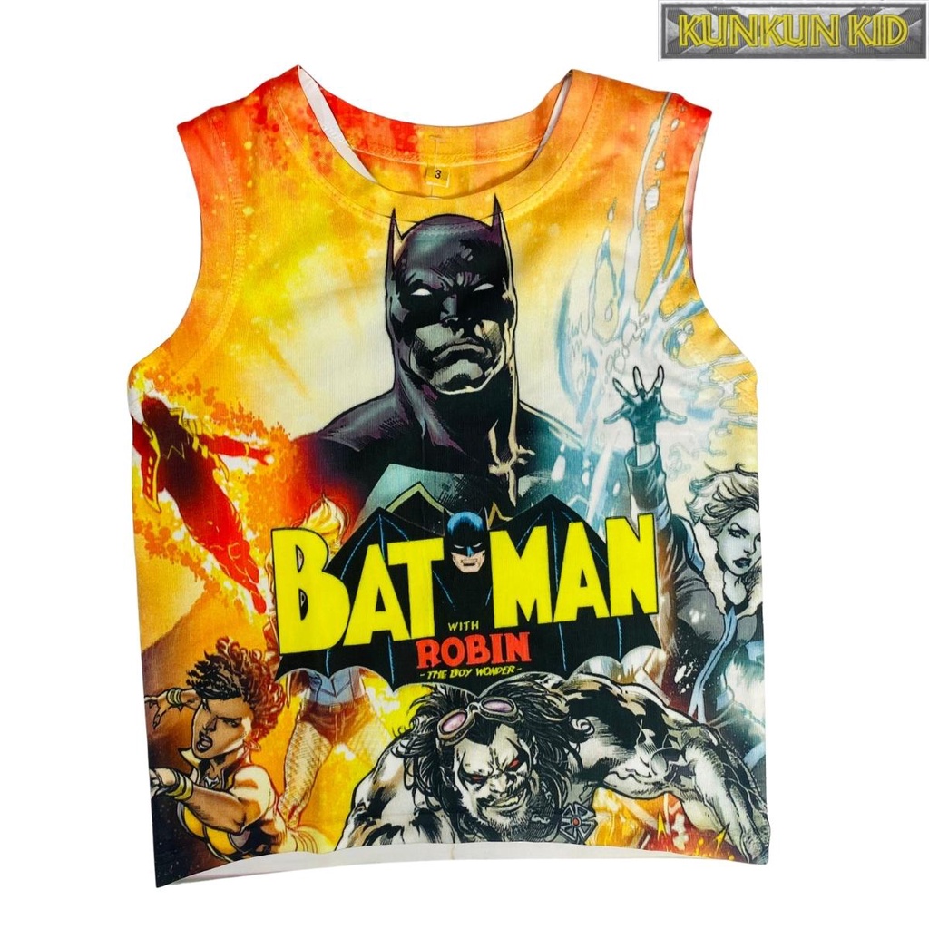 Quần áo trẻ em hình người dơi batman ba lỗ size đại từ 10-60kg Kunkun Kid BL149 thun lạnh thoáng mát