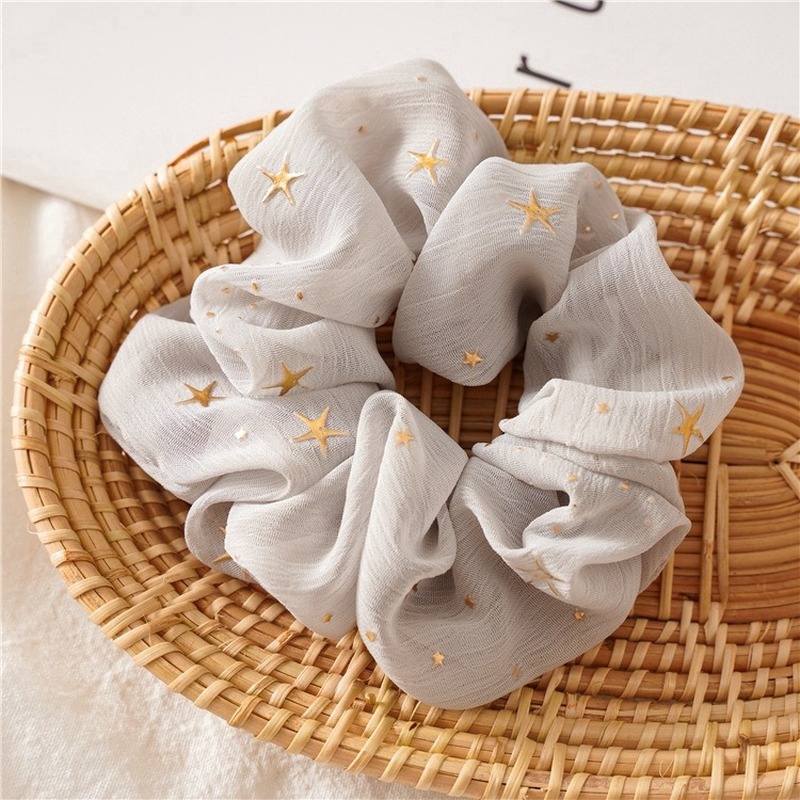 MANYUE Dây buộc tóc vải chiffon thời trang Hàn Quốc cho nữ