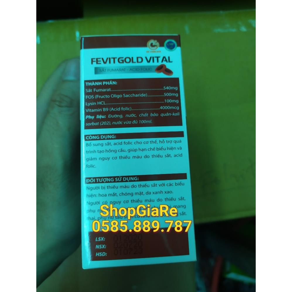 Fevitgold vital bổ sung sắt và acid folic, giảm thiếu máu do thiếu sắt, hỗ trợ quá trình tạo máu